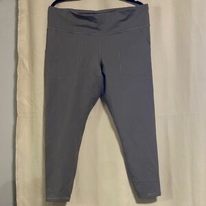 GapFit High-Waist Pocket Cropped 7/8 Active Leggings - Seal Gray XL